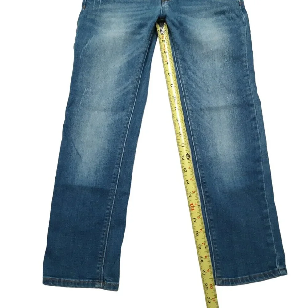 Hudson Jeans Girls 10 Blue Straight Leg Stretch Medium Wash 22 in Inseam‎